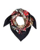 Burberry Floral Scribble Silk Scarf