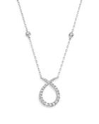 Diamond Loop Pendant Necklace With Stations In 14k White Gold, .45 Ct. T.w. - 100% Exclusive