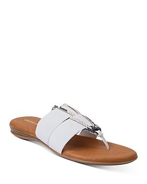 Andre Assous Women's Elise Elastic & Embossed Leather Slide Sandals