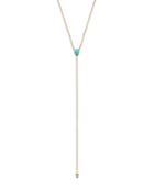 Zoe Chicco 14k Yellow Gold And Turquoise Teardrop Lariat Necklace, 18
