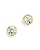 Diamond Bezel Stud Earrings In 14k Yellow Gold, .50 Ct. T.w. - 100% Exclusive