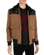 The Kooples Orione Leather Trimmed Jacket