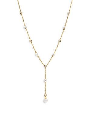 Nadri Emilia Simulated Pearl & Cubic Zirconia Y Necklace, 18