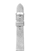 Michele Silver Bark Leather Watch Strap, 18mm