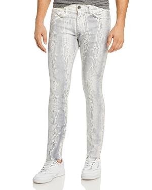 Monfrere Greyson Skinny Fit Jeans In Blanc Python