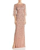 Aidan Mattox Embellished Boatneck Gown