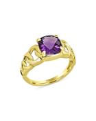 Bloomingdale's Amethyst Chain Link Ring In 14k Yellow Gold - 100% Exclusive