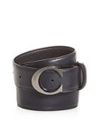 Canali Logo Buckle Reversible Leather Belt