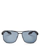 Prada Men's Sport Polarized Brow Bar Aviator Sunglasses, 59mm