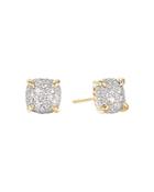 David Yurman Chatelaine Stud Earrings In 18k Yellow Gold With Full Pave Diamonds