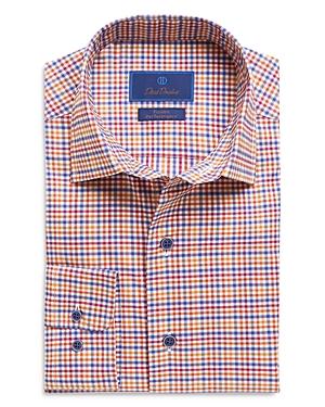 David Donahue Merlot With Pumpkin Bold Tattersall Performance Fusion Shirt