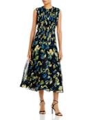 Jason Wu Collection Printed Pleated Silk Midi Dress