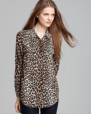 Equipment Shirt - Leopard Print Slim Signature