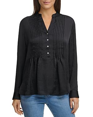 Dkny Demi Pleated Long Sleeve Top