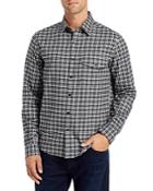 Michael Kors Cotton & Wool Plaid Slim Fit Button Down Shirt