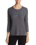 H. One Waffle-knit Henley Top