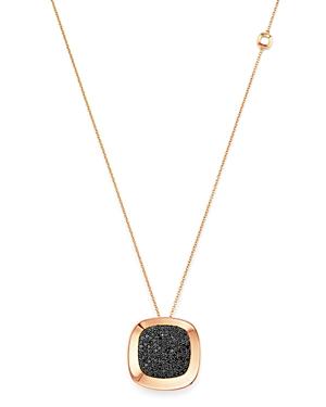Roberto Coin 18k Rose Gold Carnaby Street Black Diamond Pendant Necklace, 28