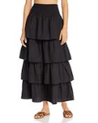 Onia X Weworewhat Paloma Tiered Ruffle Cotton Skirt