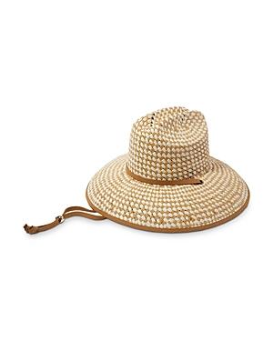 Lele Sadoughi Checkered Straw Sun Hat
