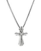 David Yurman Sterling Silver Angelika Cross Pendant Necklace With Diamonds, 17