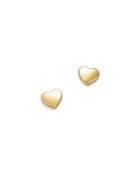 Bing Bang Nyc 14k Yellow Gold Baby Heart Stud Earrings