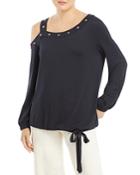 Single Thread Grommet Cold Shoulder Top