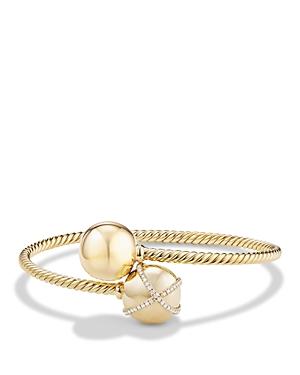 David Yurman Solari Bypass Bracelet With Diamonds In 18k Gold