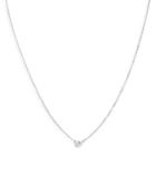 Bloomingdale's Diamond Bezel Solitare Necklace In 14k White Gold, 0.05 Ct. T.w. - 100% Exlcusive