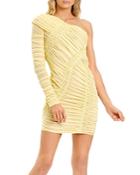 Herve Leger Ruched Asymmetric Mini Dress