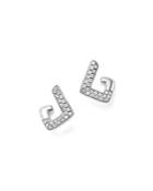Diamond Geometric Drop Earrings In 14k White Gold, .35 Ct. T.w. - 100% Exclusive