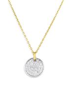 Malka Fluorescent Diamond Smiley Face Disc Pendant Necklace In 18k White & Yellow Gold, 0.46 Ct. T.w. - 100% Exclusive
