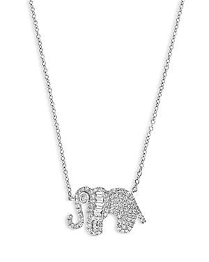 Bloomingdale's Diamond Elephant Pendant Necklace In 14k White Gold, 0.50 Ct. T.w, 15-16 - 100% Exclusive