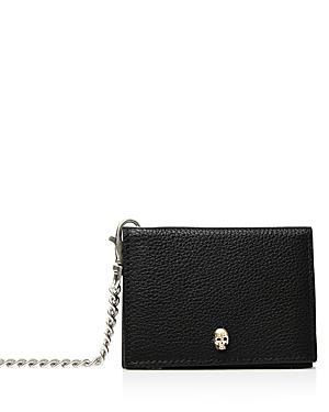 The Kooples Leather Card Case With Chain