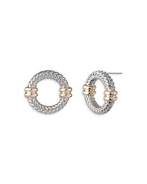 Lauren Ralph Lauren Two-tone Herringbone Clip On Drop Earring