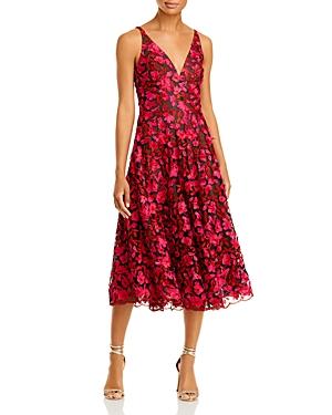 Dress The Population Elisa Embroidered Fit And Flare Dress