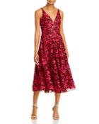 Dress The Population Elisa Embroidered Fit And Flare Dress