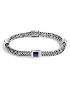 John Hardy Sterling Silver Classic Chain Extra Small Four Station Bracelet With Lapis Lazuli
