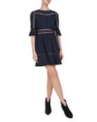 Ba & Sh Plaza Embroidered Bell-sleeve Dress