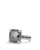 David Yurman Chatelaine Ring With Hematine And Diamonds