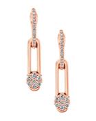 Hulchi Belluni 18k Rose Gold Diamond Tresore Single Linear Earrings