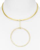 Argento Vivo Circle Drop Collar Necklace