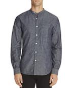 Todd Snyder Chambray Band Collar Regular Fit Button Down Shirt