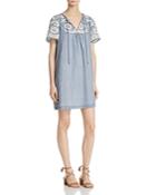 Beltaine Embroidered Chambray Dress