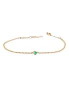 Zoe Chicco 14k Yellow Gold Emerald Solitaire Chain Bracelet