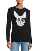Aqua Cashmere French Bulldog Sunnies Cashmere Sweater - 100% Exclusive