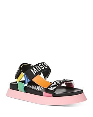 Moschino Women's Logo Grip Tape Strap Sport Sandals