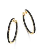 Bloomingdale's Black Diamond Inside-out Large Hoop Earrings In 14k Yellow Gold, 1.35 Ct. T.w. - 100% Exclusive