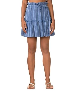Elan Ruffled Striped Skirt
