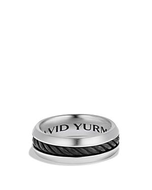 David Yurman Cable Classics Cable Classic Forged Carbon Inset Band Ring