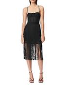 Herve Leger Sheer Bustier Fringe Dress